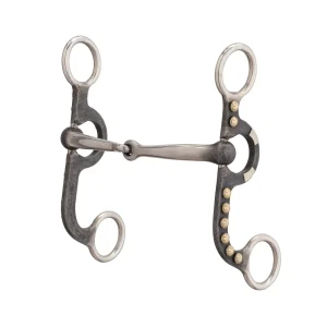 4-5/8" Pony Bit, 2-Piece Snaffle Mouth, Buffed Black