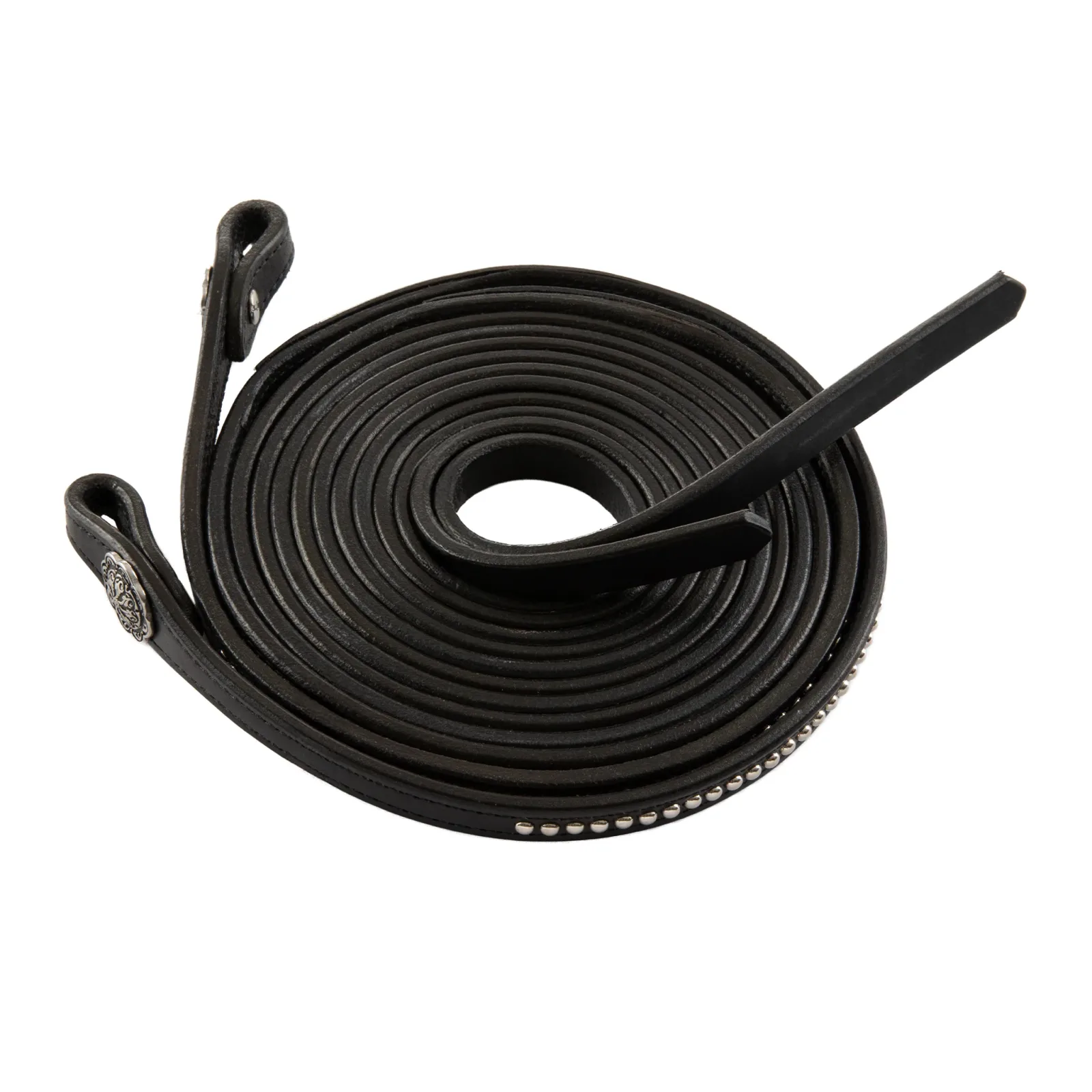 Back In Black Leather Reins, 5/8"