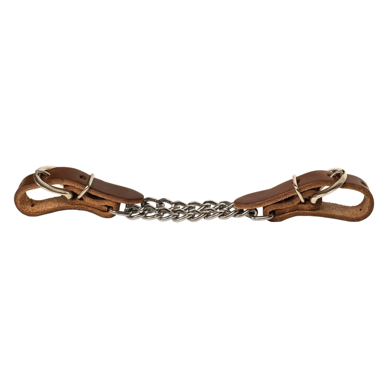 Harness Leather 4-1/4" Double Flat Link Chain Curb Strap, Sunset - Image 2