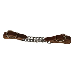 Harness Leather 4-1/4" Double Flat Link Chain Curb Strap, Sunset