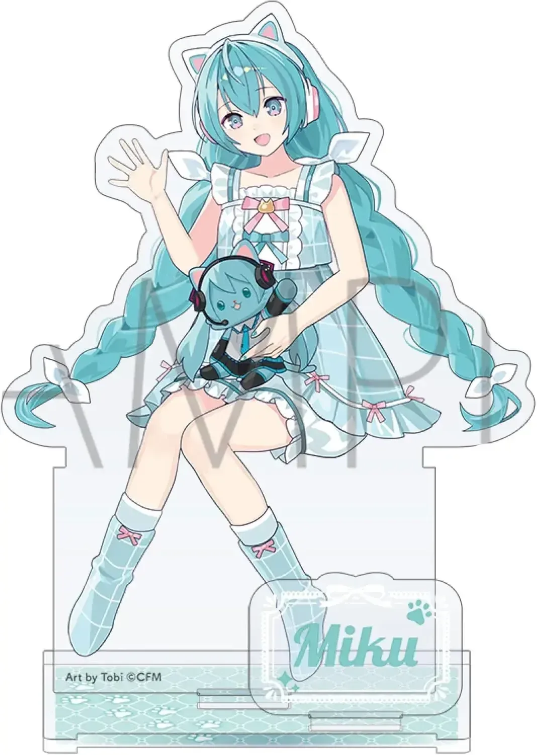 Movic Hatsune Miku with Cat Acrylic Figure Stand 19.1cm