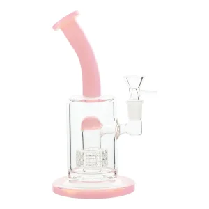 Pink Domed Cap Bong - 8in