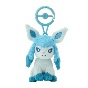 Pokemon Glaceon Mascot Keychain Figure with Carabiner Clip
