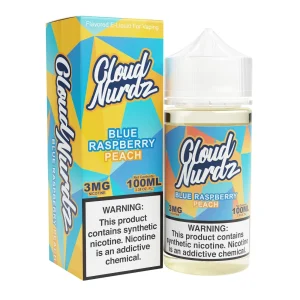 Cloud Nurdz Peach Blue Raspberry 100ml Synthetic Nic Vape Juice - 6MG