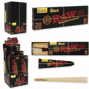RAW- 20PK KING BLACK CONES CLASSIC