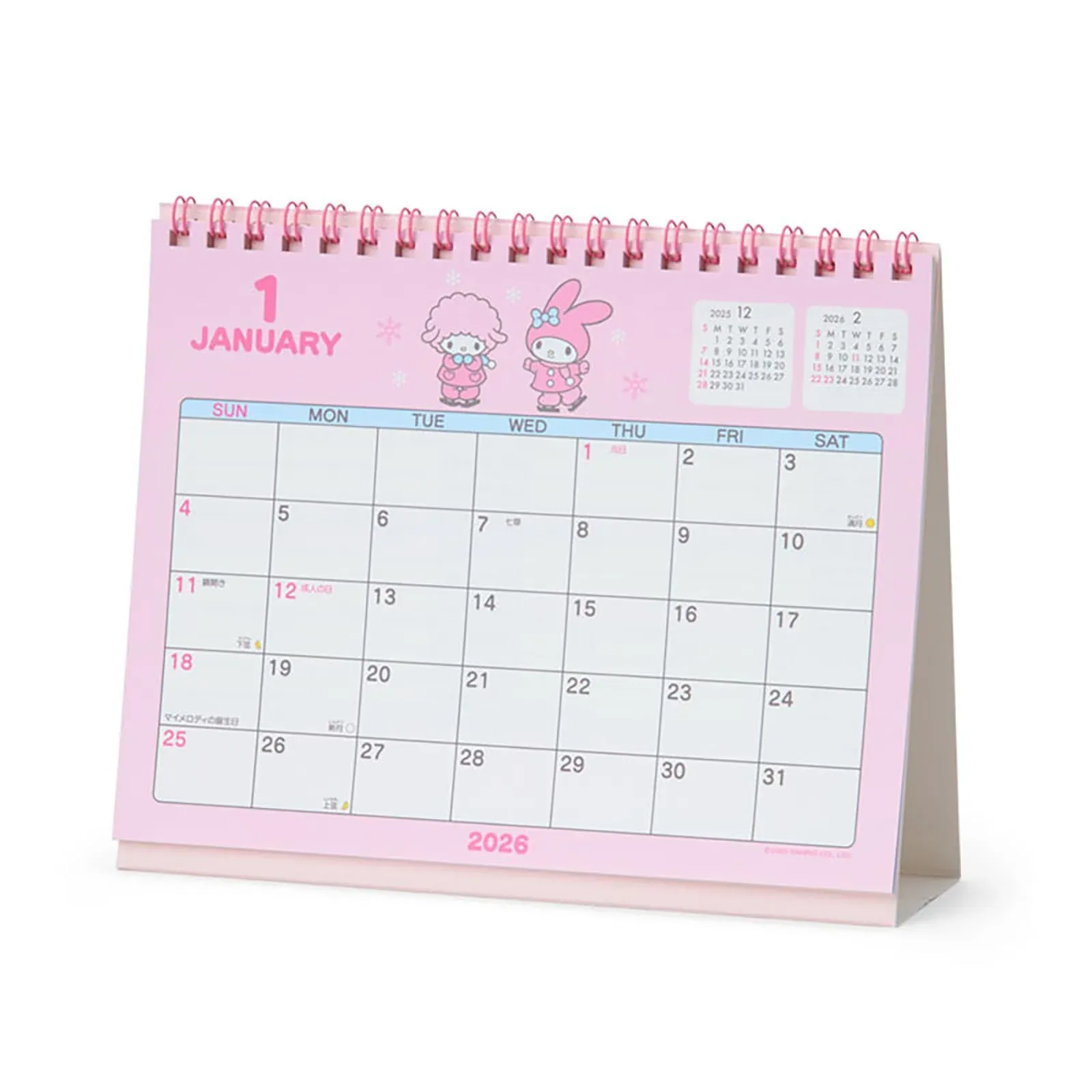 Sanrio 2026 My Melody Desktop Ring Calendar 622044 - Cute Paper Planner - Image 2