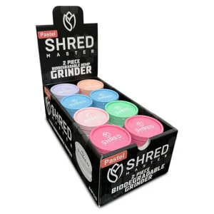 Shred Master Hemp Grinder 2 Piece 24CT Pastel