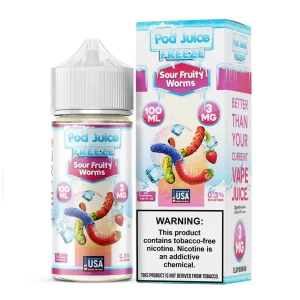 Sour Fruity Worms Freeze Pod Juice 100mL