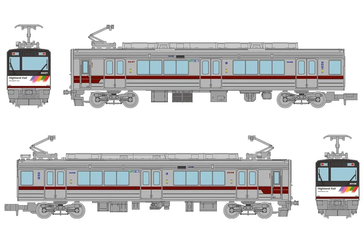 Tomytec Tetsukore Alpico Kamikochi Line 20100 Series Train 2-Car Set Diorama